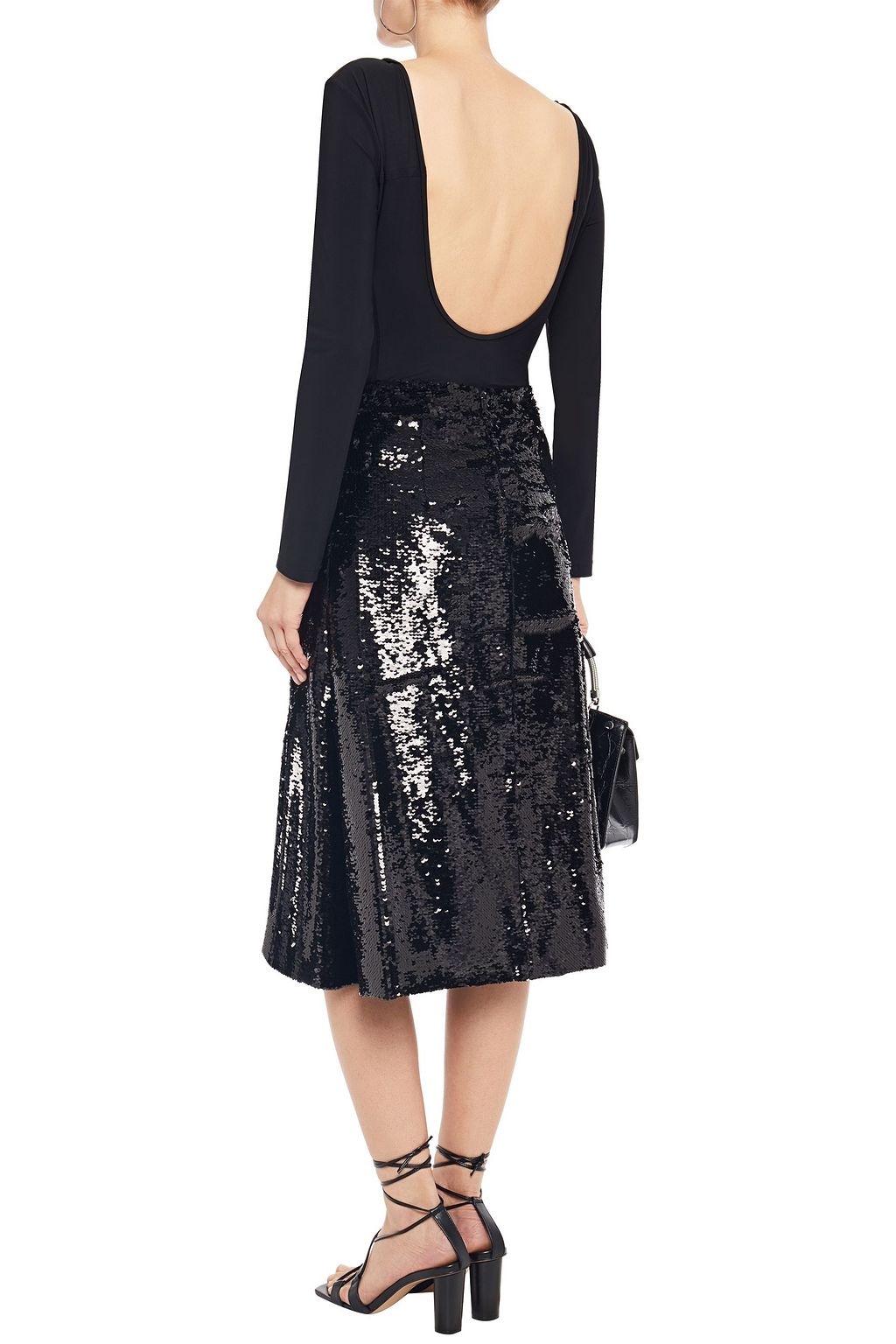 SIMONE ROCHA Pleated sequined tulle midi skirt