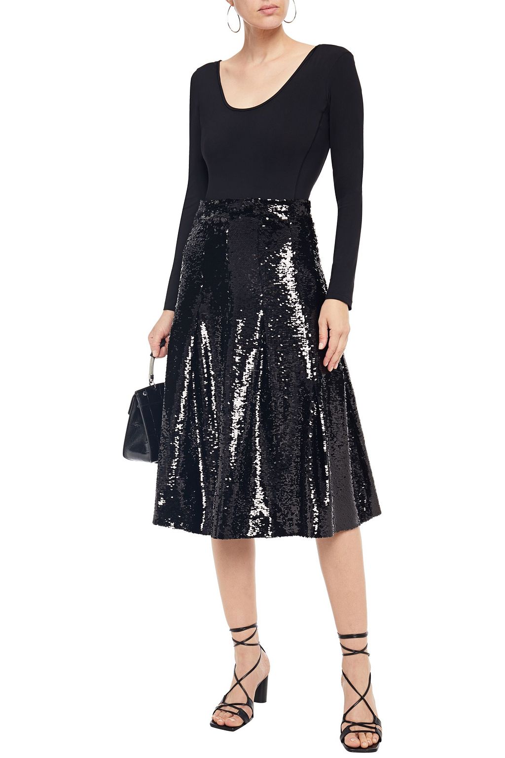 SIMONE ROCHA Pleated sequined tulle midi skirt