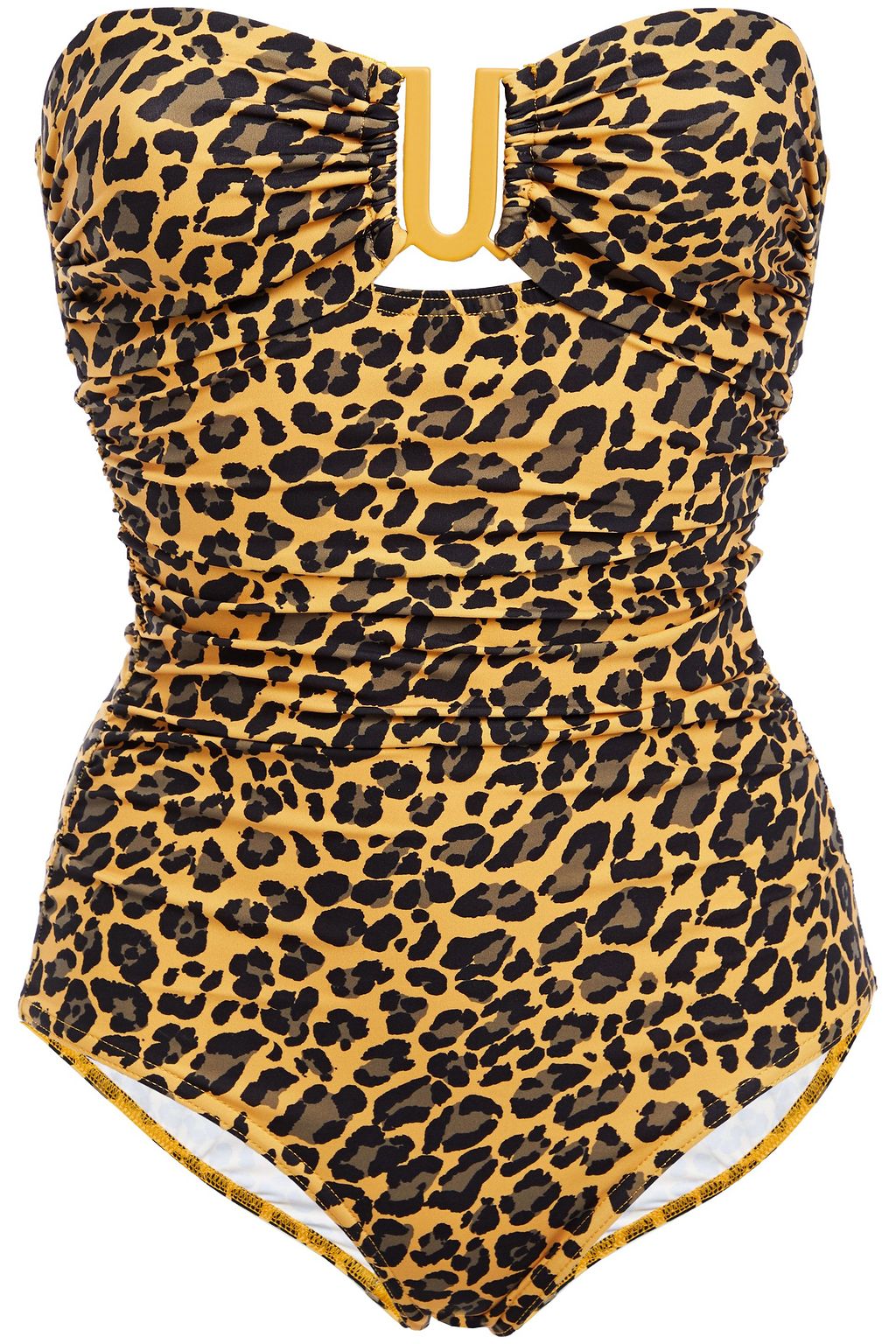 leopard print bandeau swimsuit