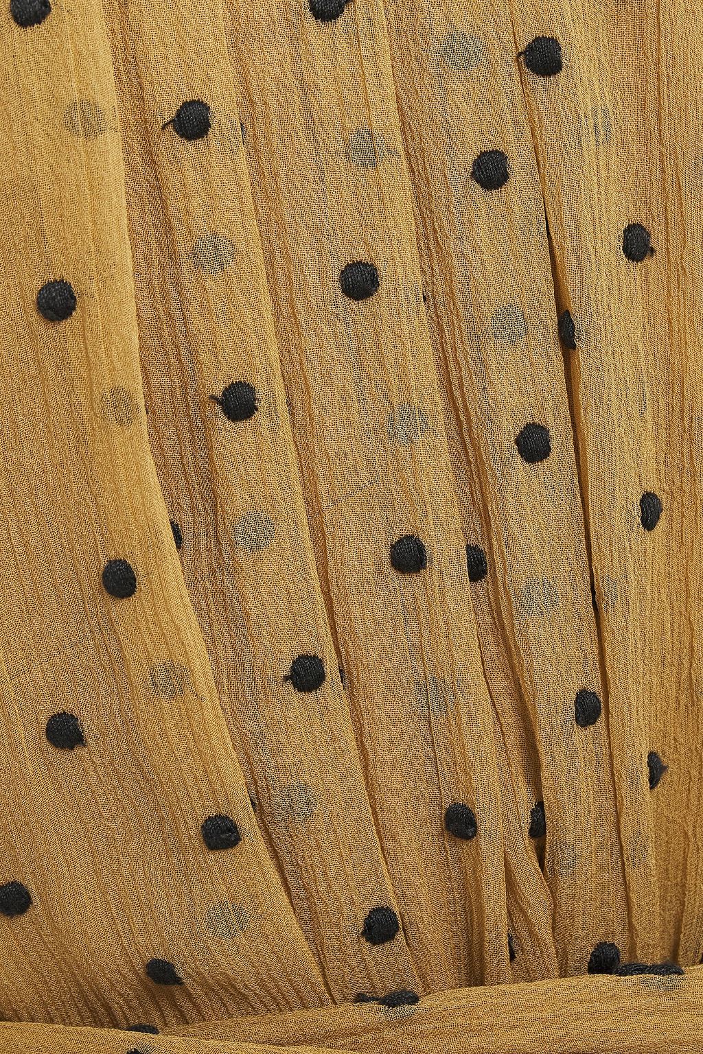 ZIMMERMANN Gathered Swiss-dot silk-georgette midi dress
