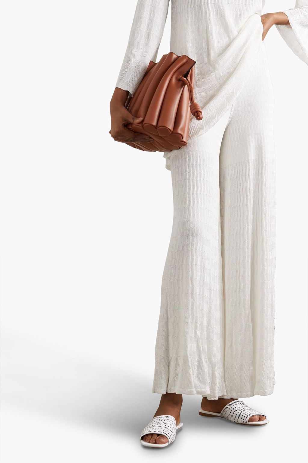 ALAÏA Laser-cut leather slides