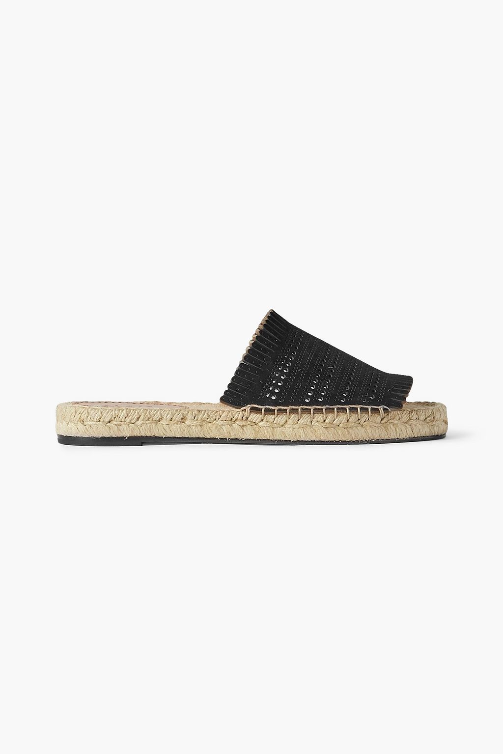 ALAÏA Fringed laser-cut leather espadrille slides | THE OUTNET