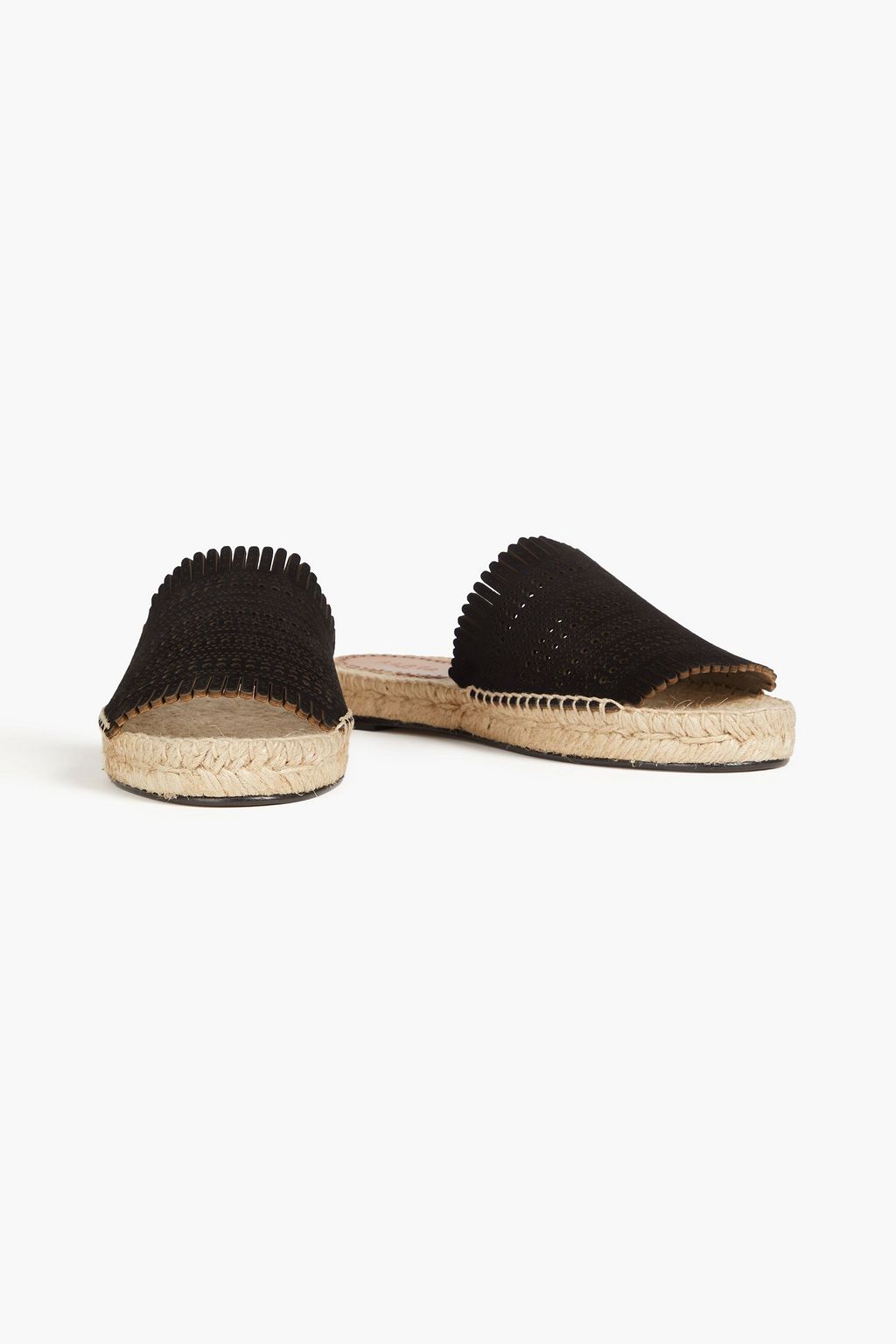 ALAÏA Fringed laser-cut leather espadrille slides