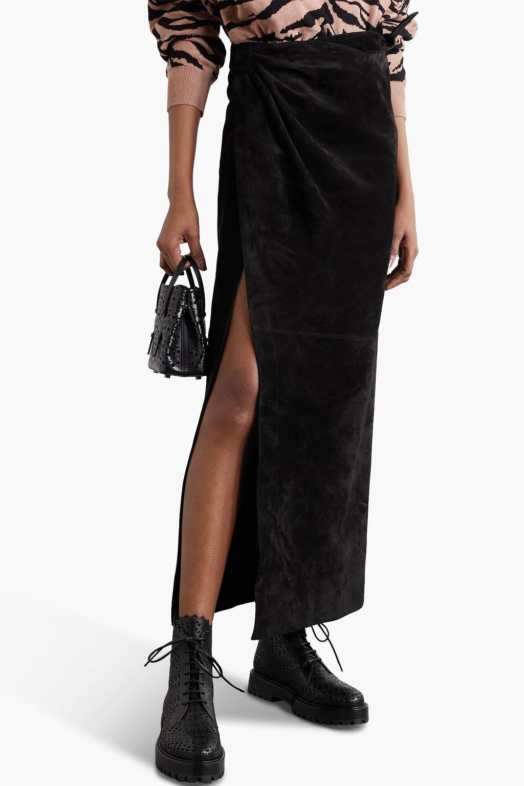 ALAÏA Laser-cut leather combat boots