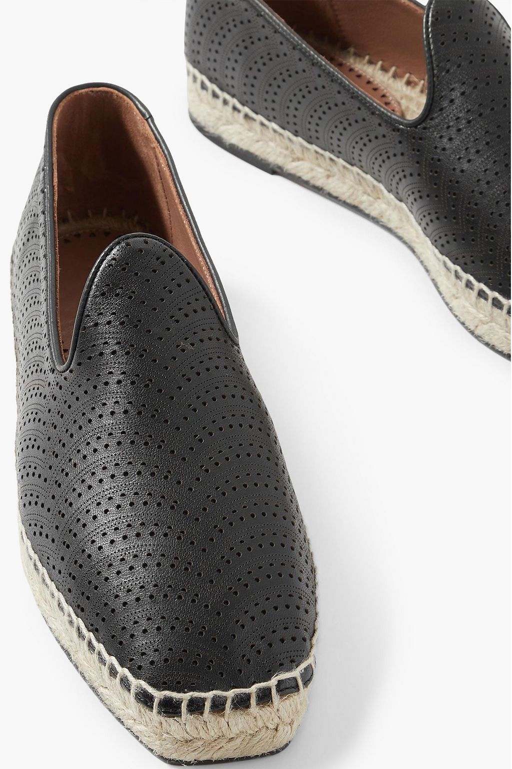 ALAÏA Laser-cut leather espadrilles