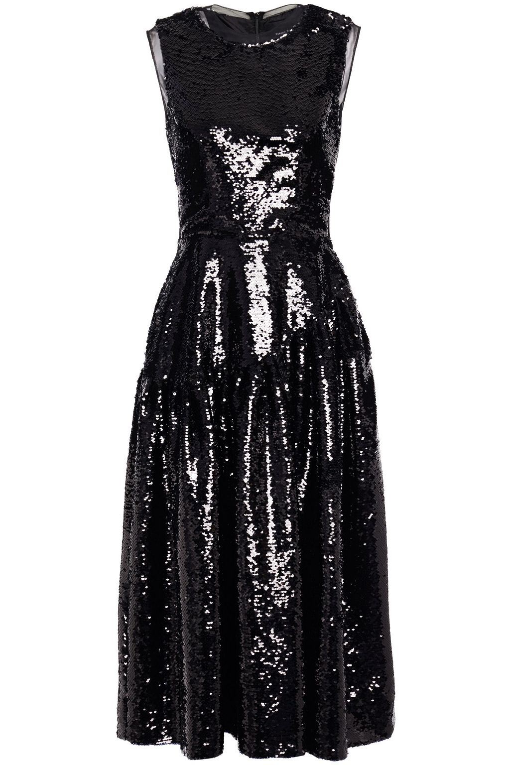 tulle midi dress black