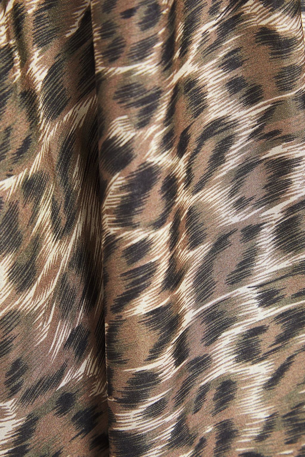ZIMMERMANN Ruched leopard-print silk-voile halterneck midi dress
