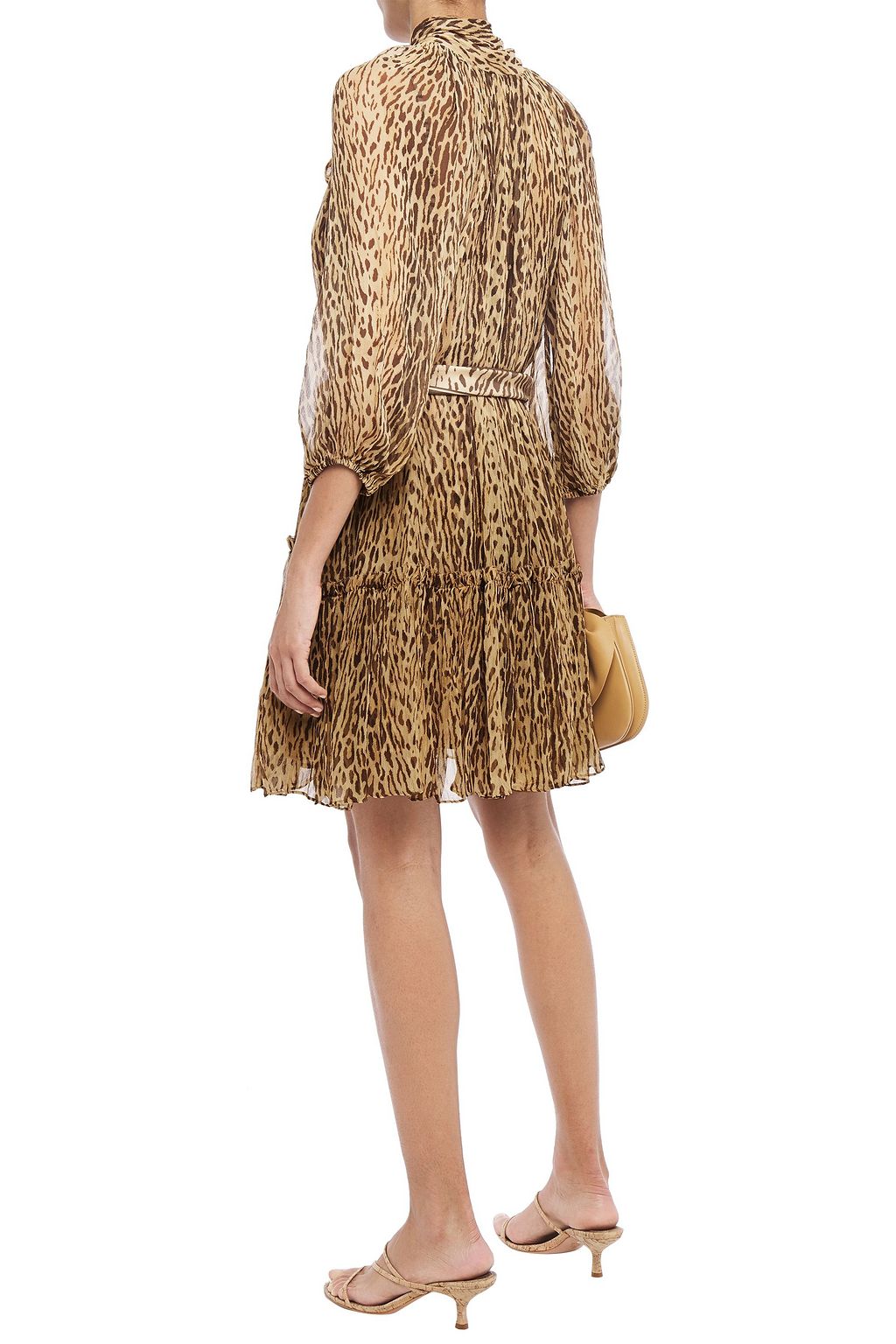 ZIMMERMANN Espionage pussy-bow printed  silk-georgette mini dress