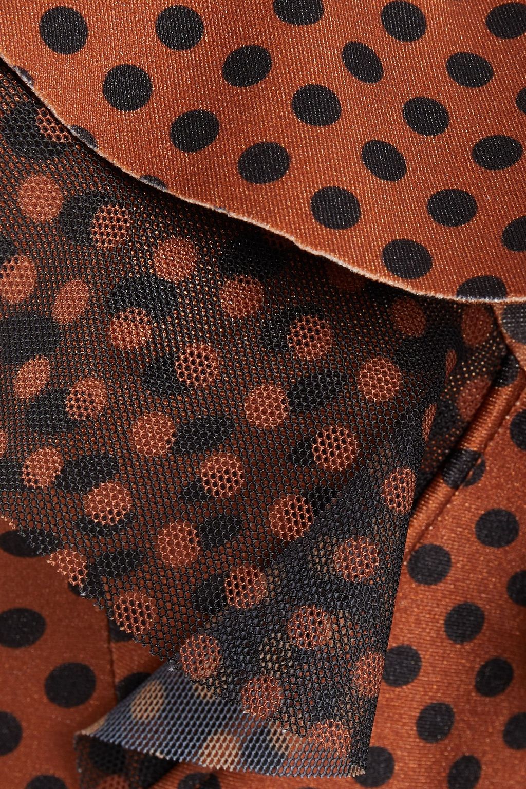 ZIMMERMANN Ruffled polka-dot mesh-paneled bandeau swimsuit