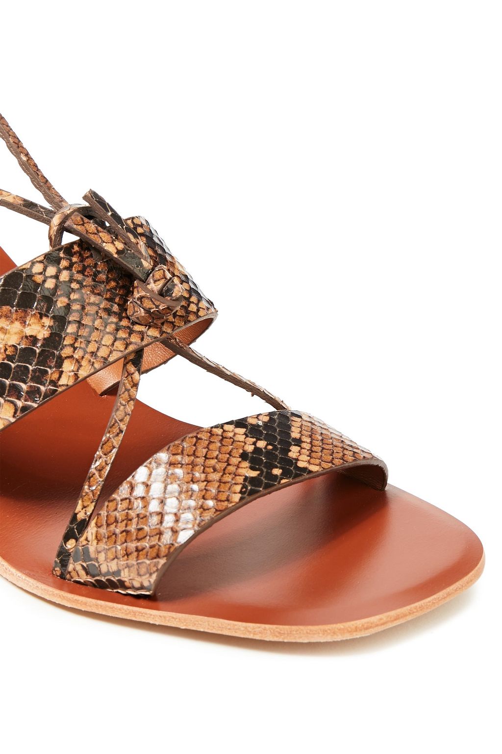 ZIMMERMANN Knotted snake-effect leather sandals