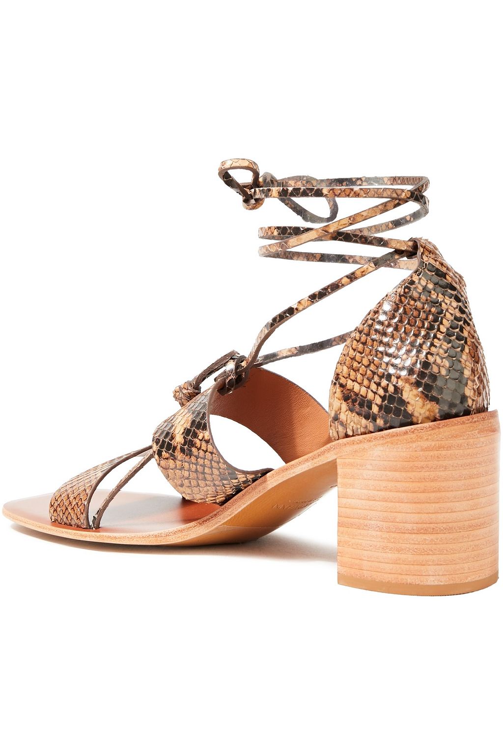 ZIMMERMANN Knotted snake-effect leather sandals