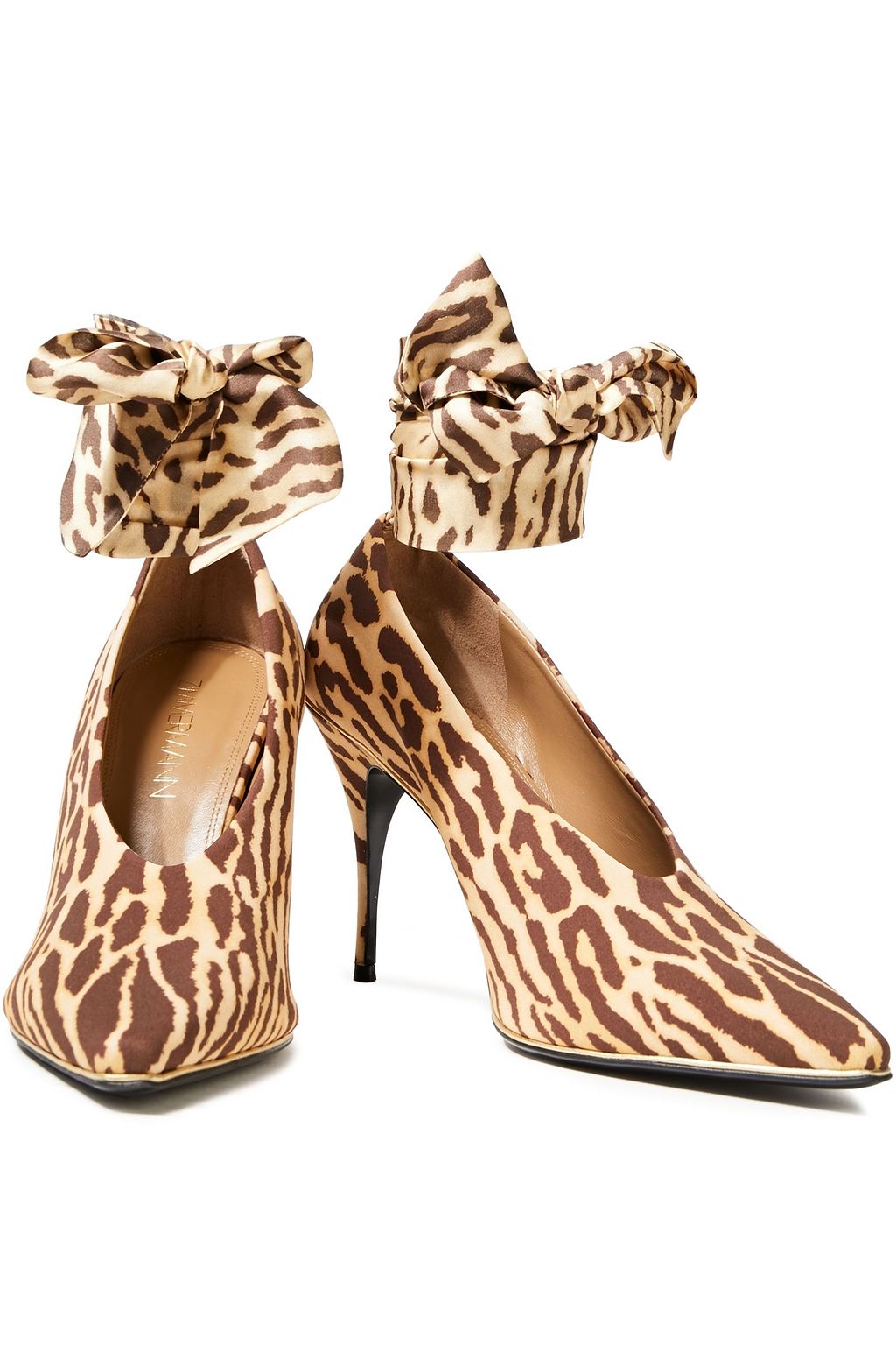 ZIMMERMANN Lace-up leopard-print stretch-jersey pumps