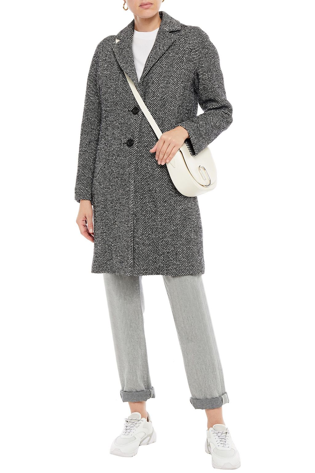 MAJE Herringbone woven coat