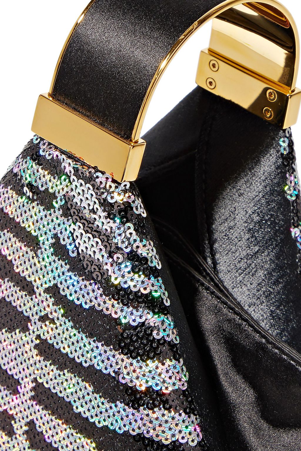 BIENEN DAVIS Kit mini satin-trimmed sequined velvet bucket bag