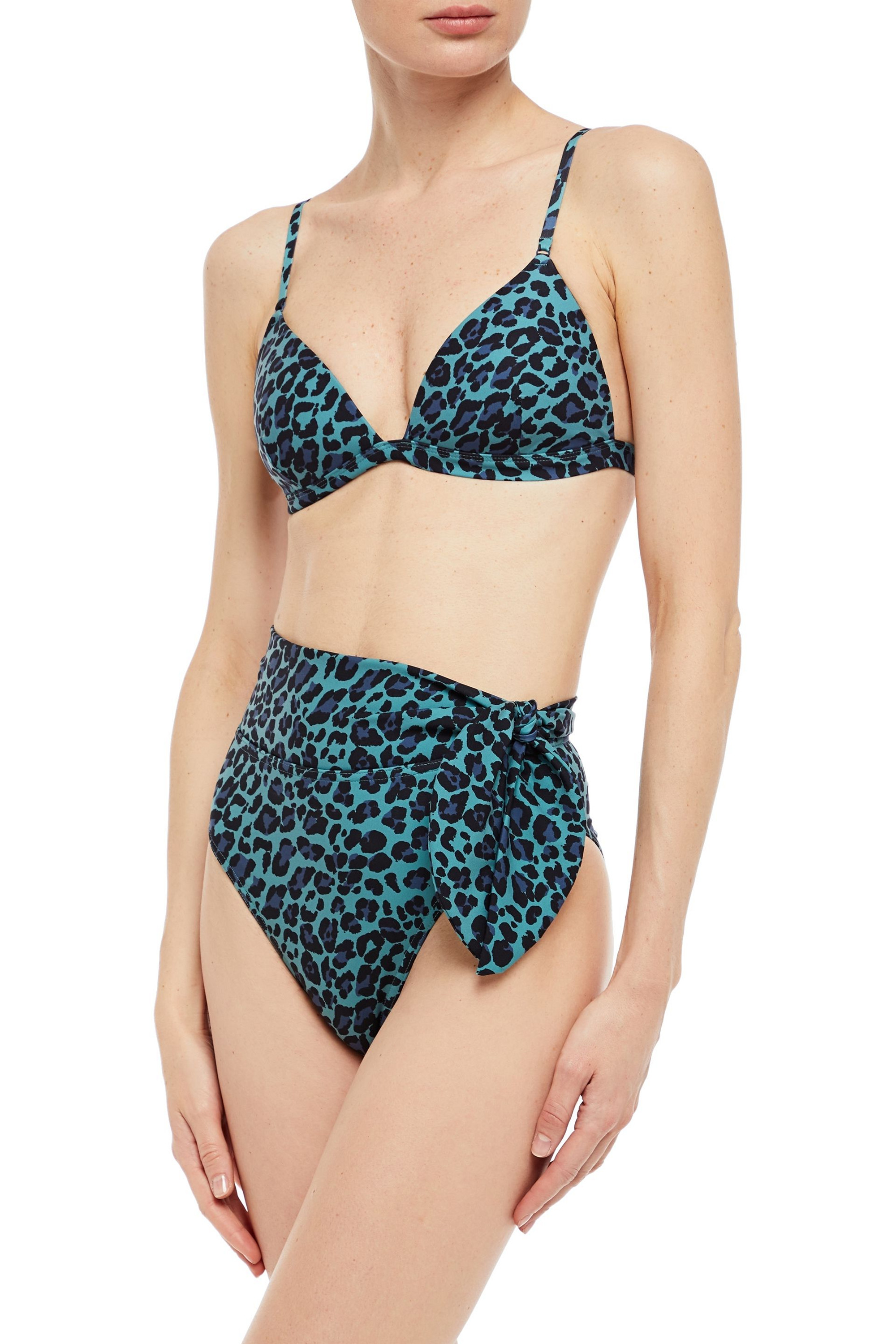 Zimmermann Separates Sculpt leopard-print triangle bikini top