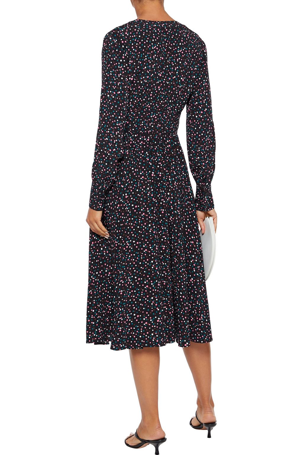 DIANE VON FURSTENBERG Peony pleated printed crepe midi dress