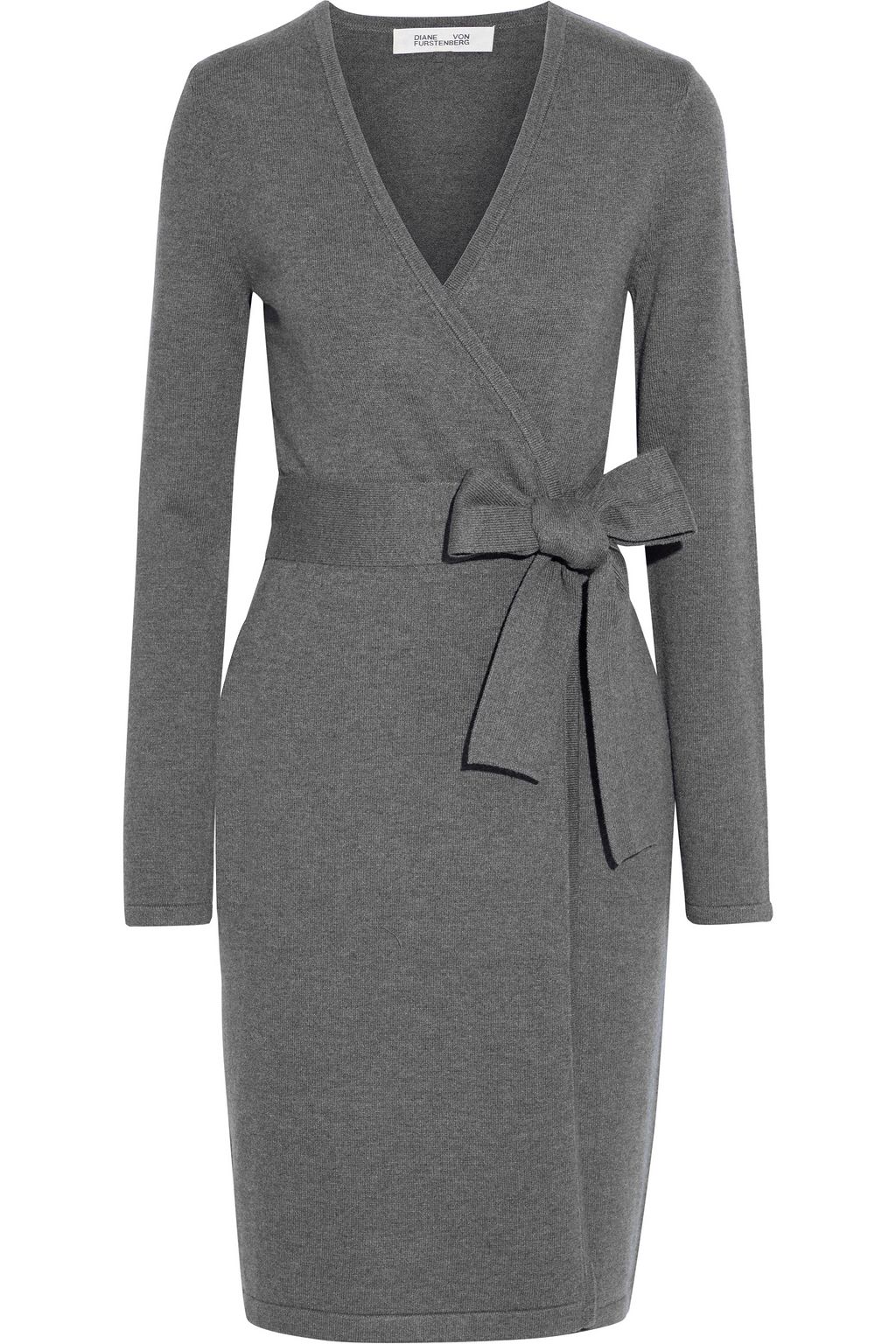 white knit wrap dress
