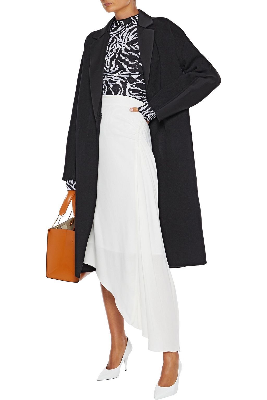 DIANE VON FURSTENBERG Perilla duchesse satin-paneled wool-felt coat