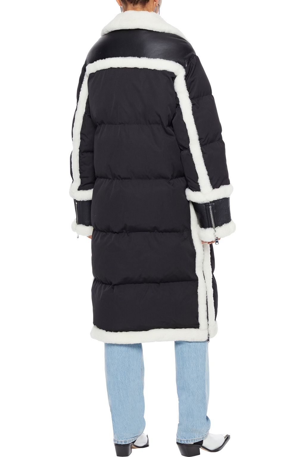 STAND STUDIO Abelina oversized shearling-paneled quilted shell coat