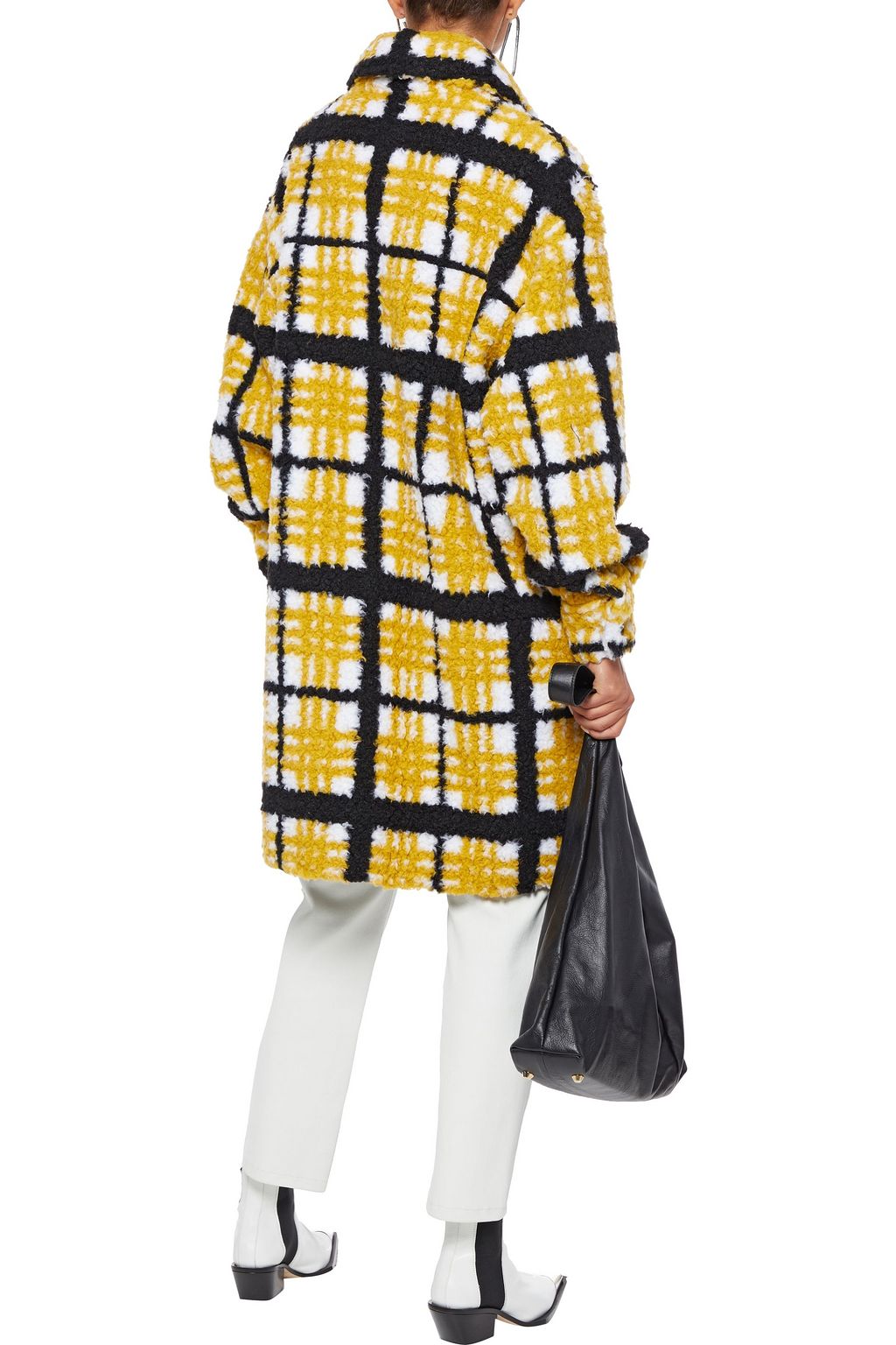 STAND STUDIO Sabi checked faux shearling coat
