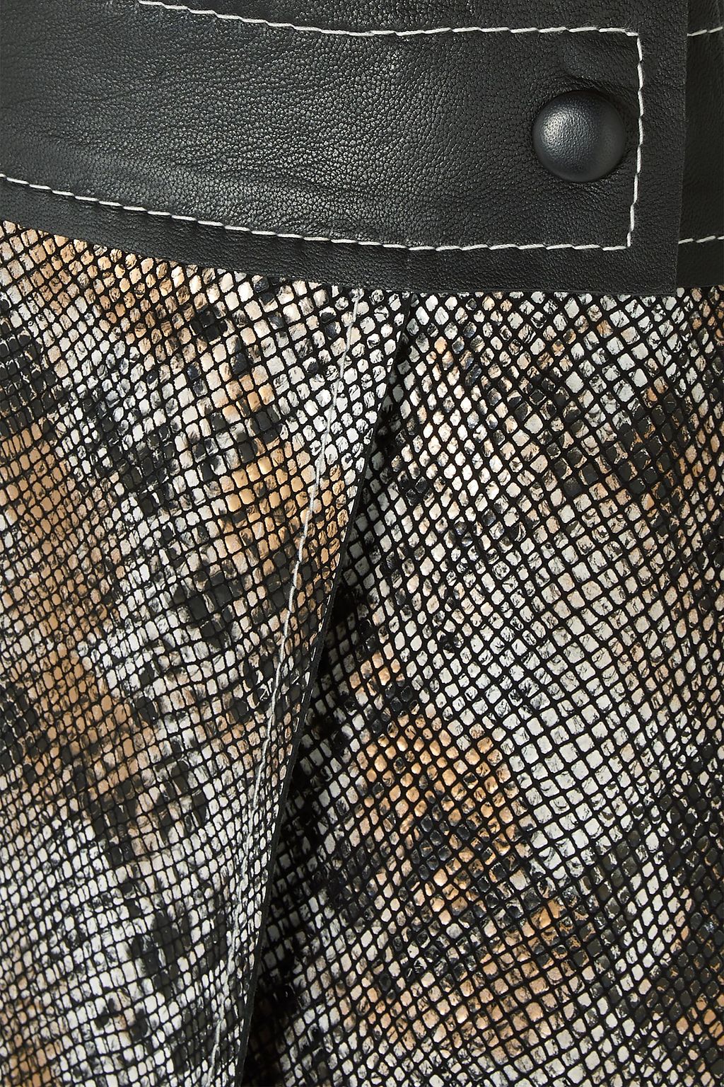 STAND STUDIO Elene snake-effect leather mini wrap skirt