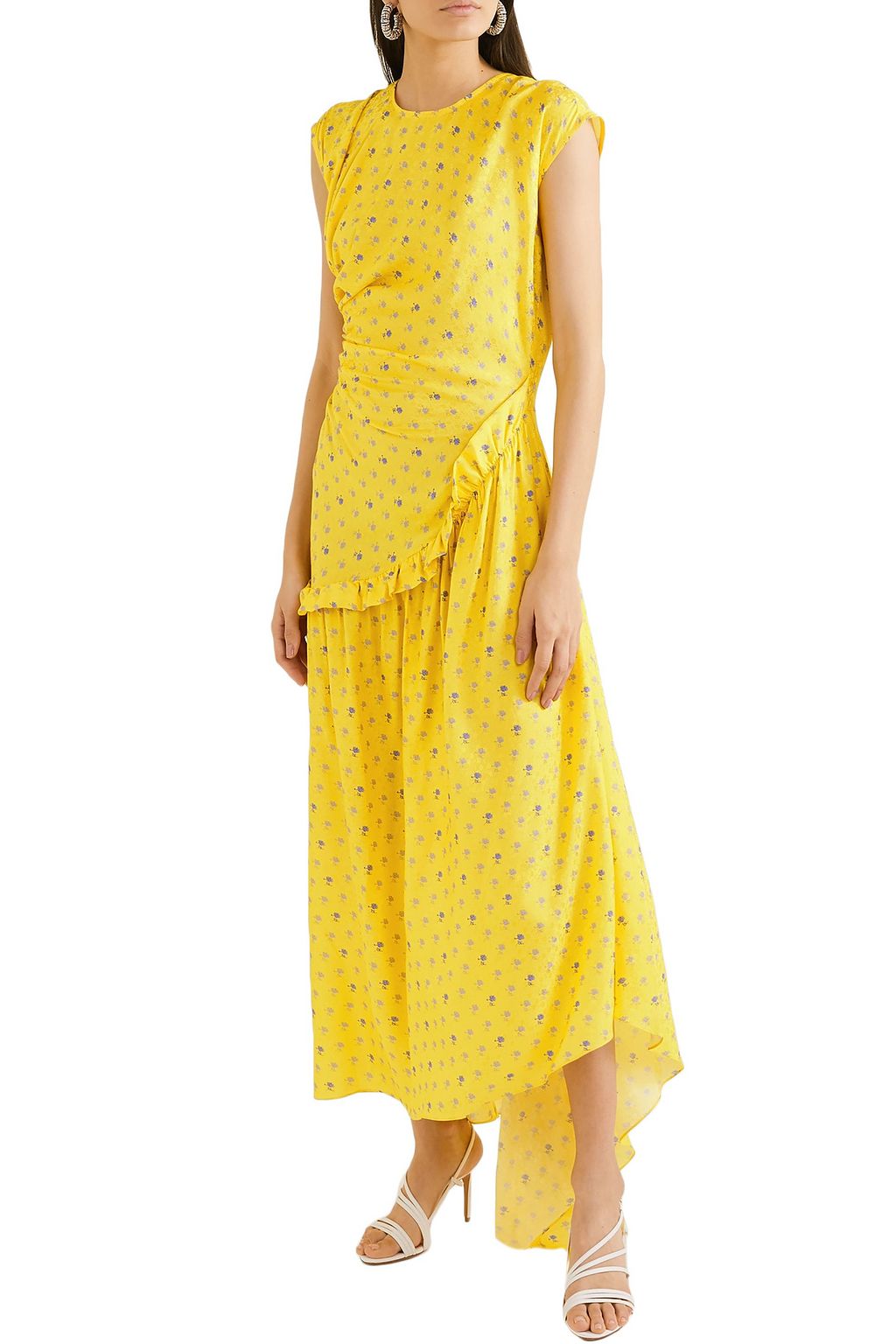 PREEN BY THORNTON BREGAZZI Aubrey gathered ruffled floral-jacquard maxi dress