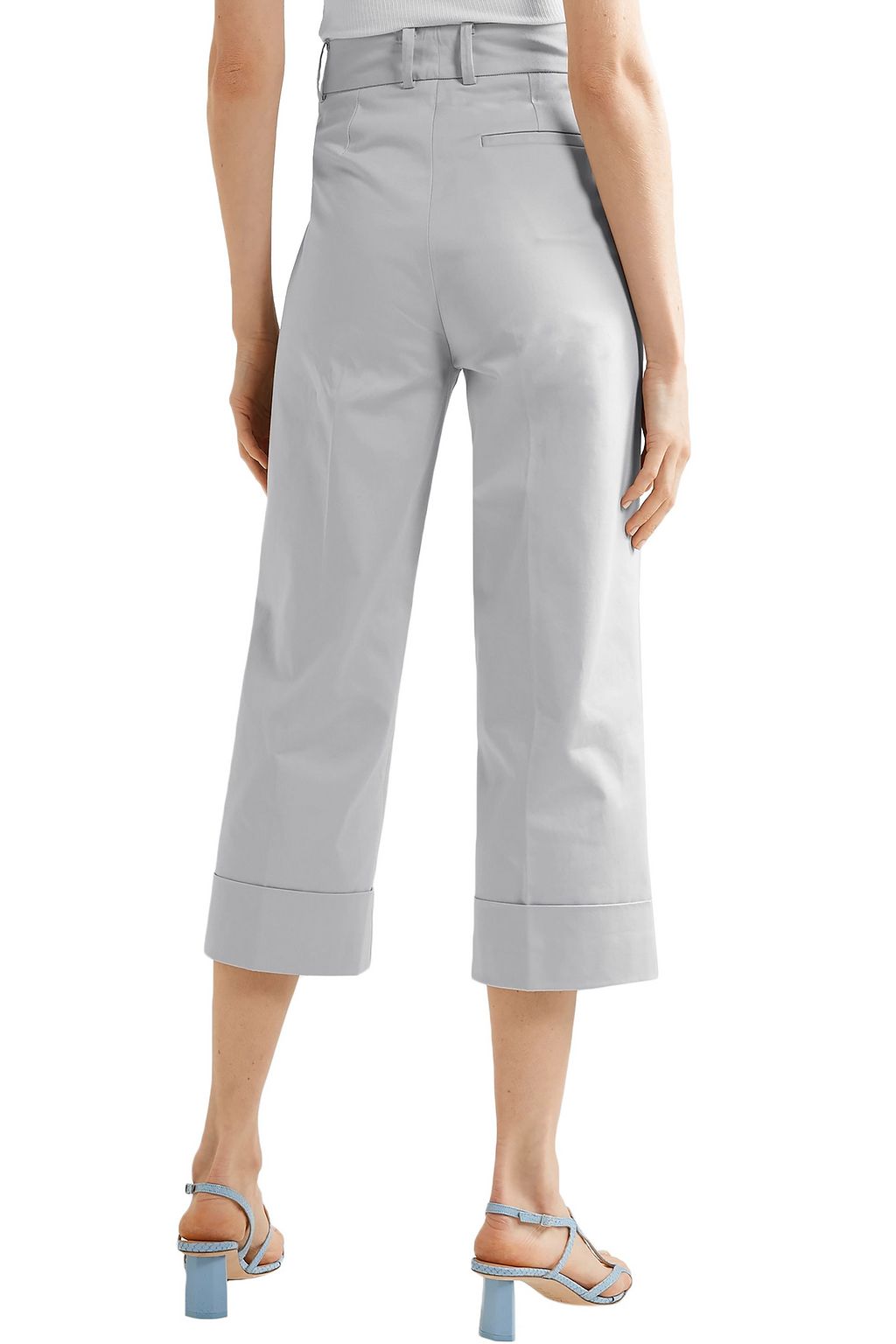 SILVIA TCHERASSI Beatrice cropped cotton-blend wide-leg pants