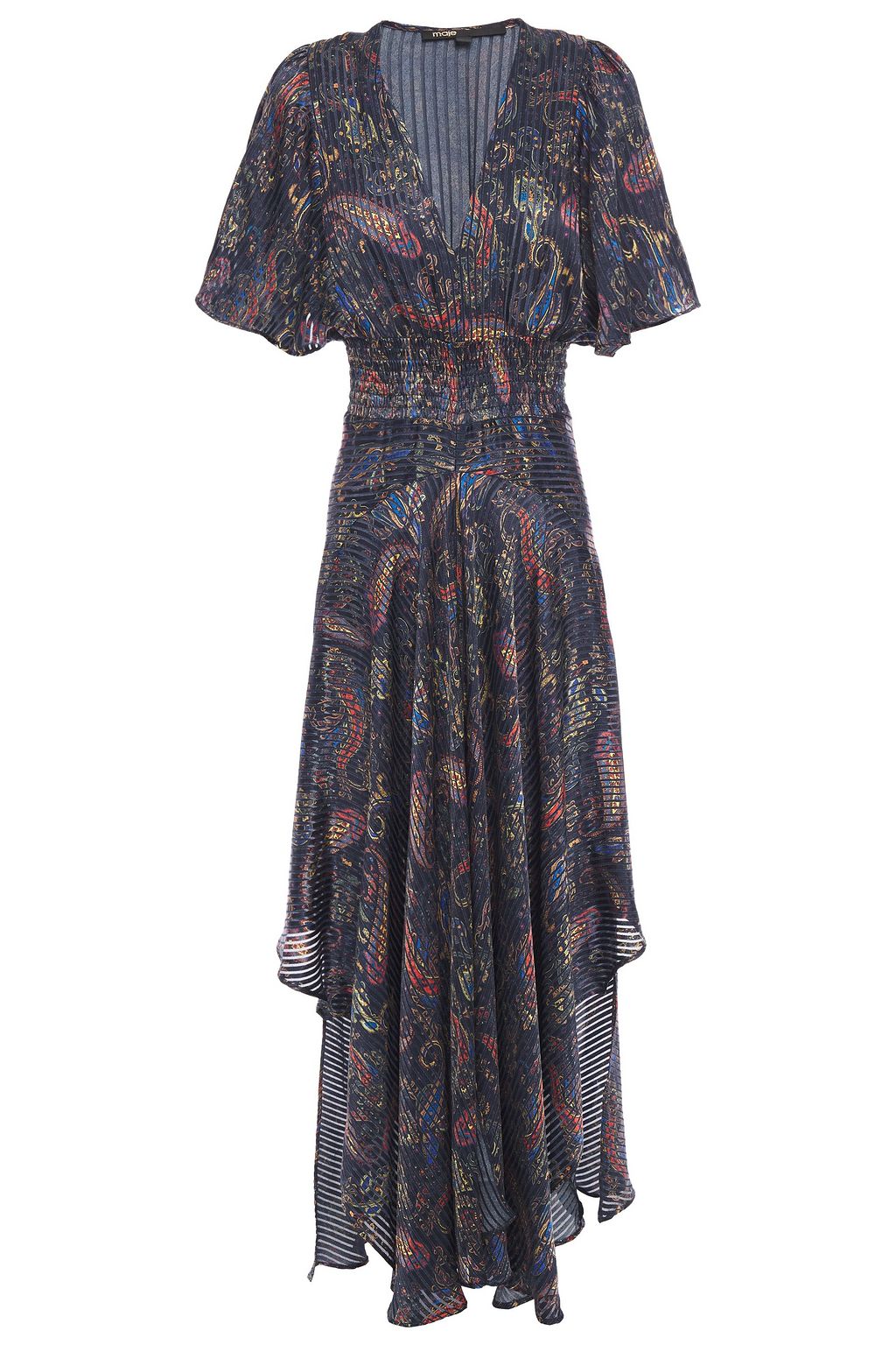 maje scarf dress in printed chiffon