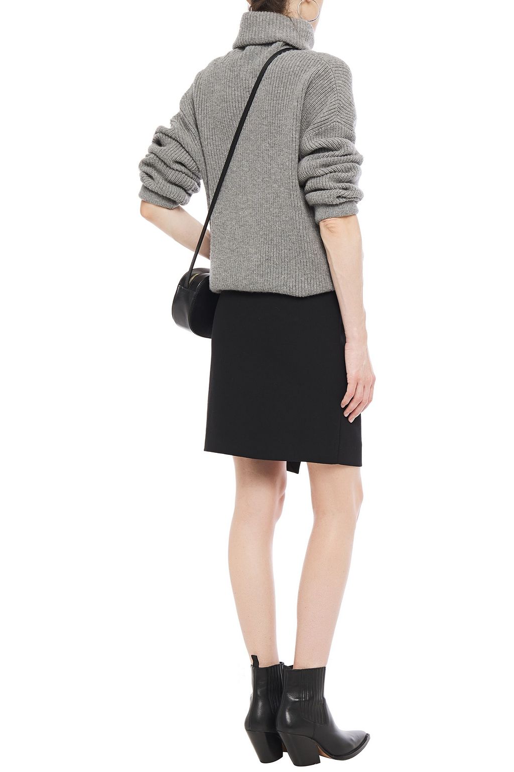 MAJE Button-embellished twill mini skirt