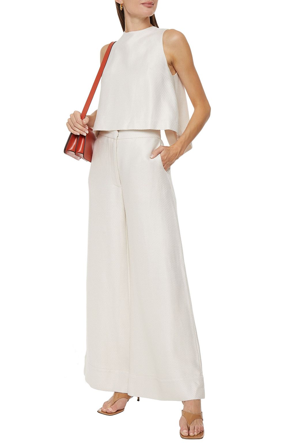 BONDI BORN Tie-back twill top