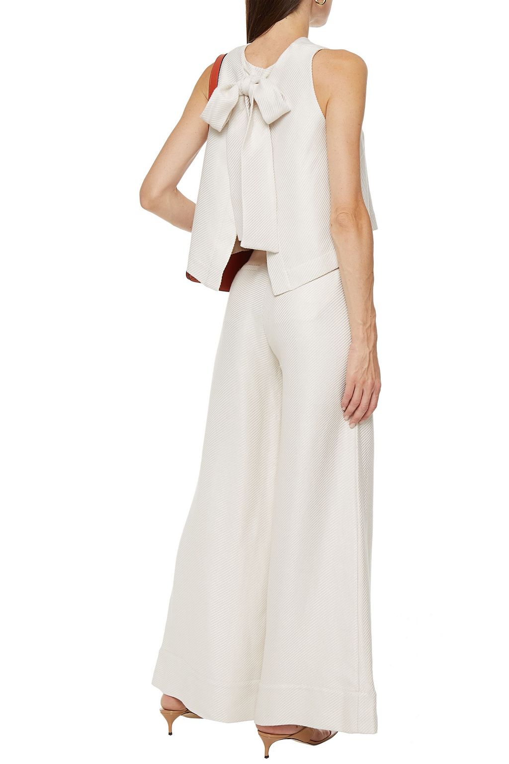 BONDI BORN Satin-twill wide-leg pants