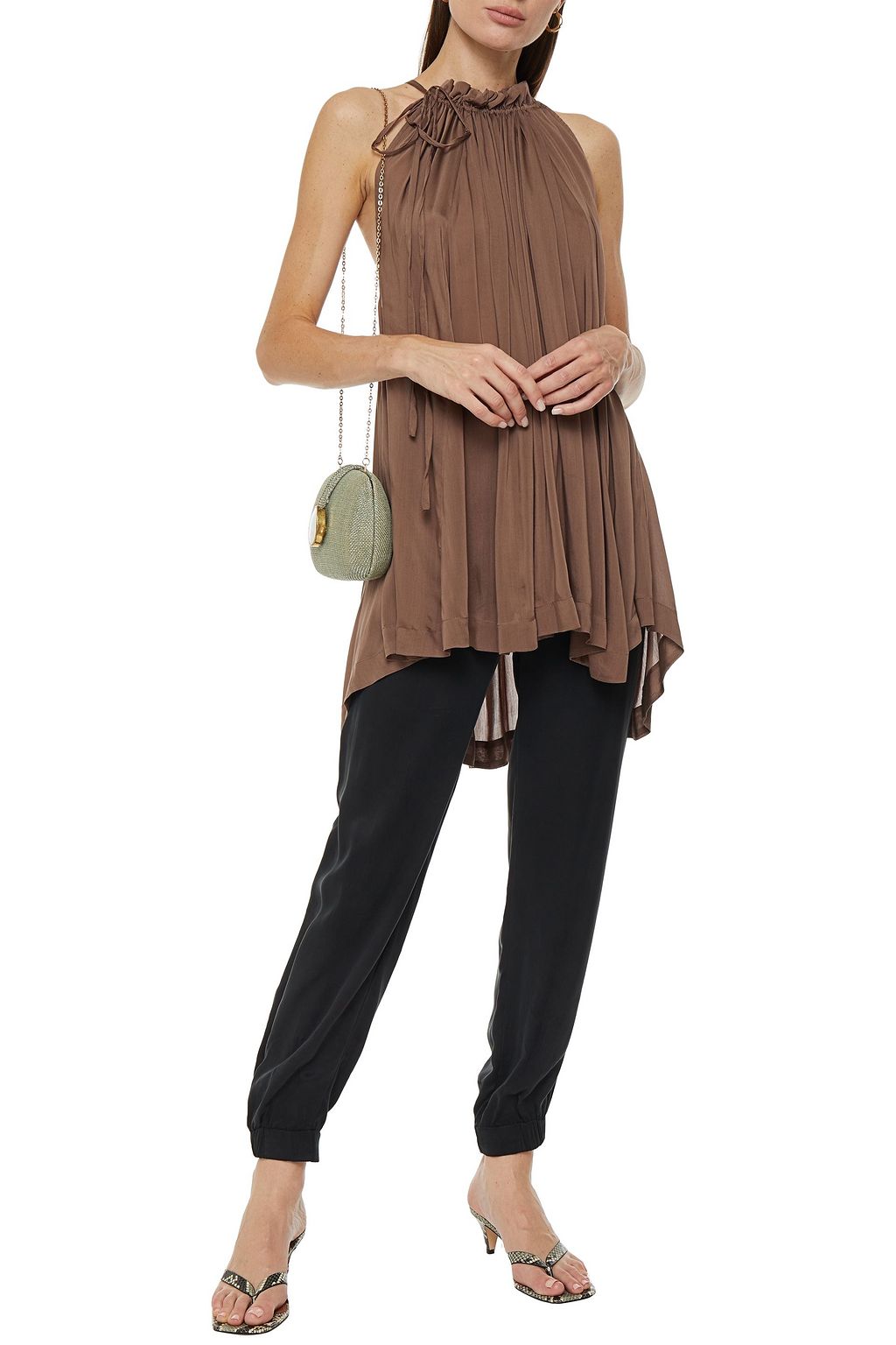 BONDI BORN Gathered voile top