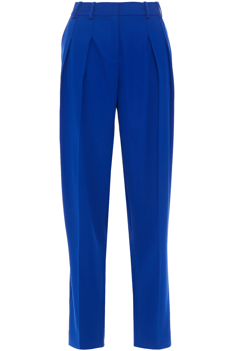 Victoria Beckham Pleated Crepe Tapered Pants In Royal Blue