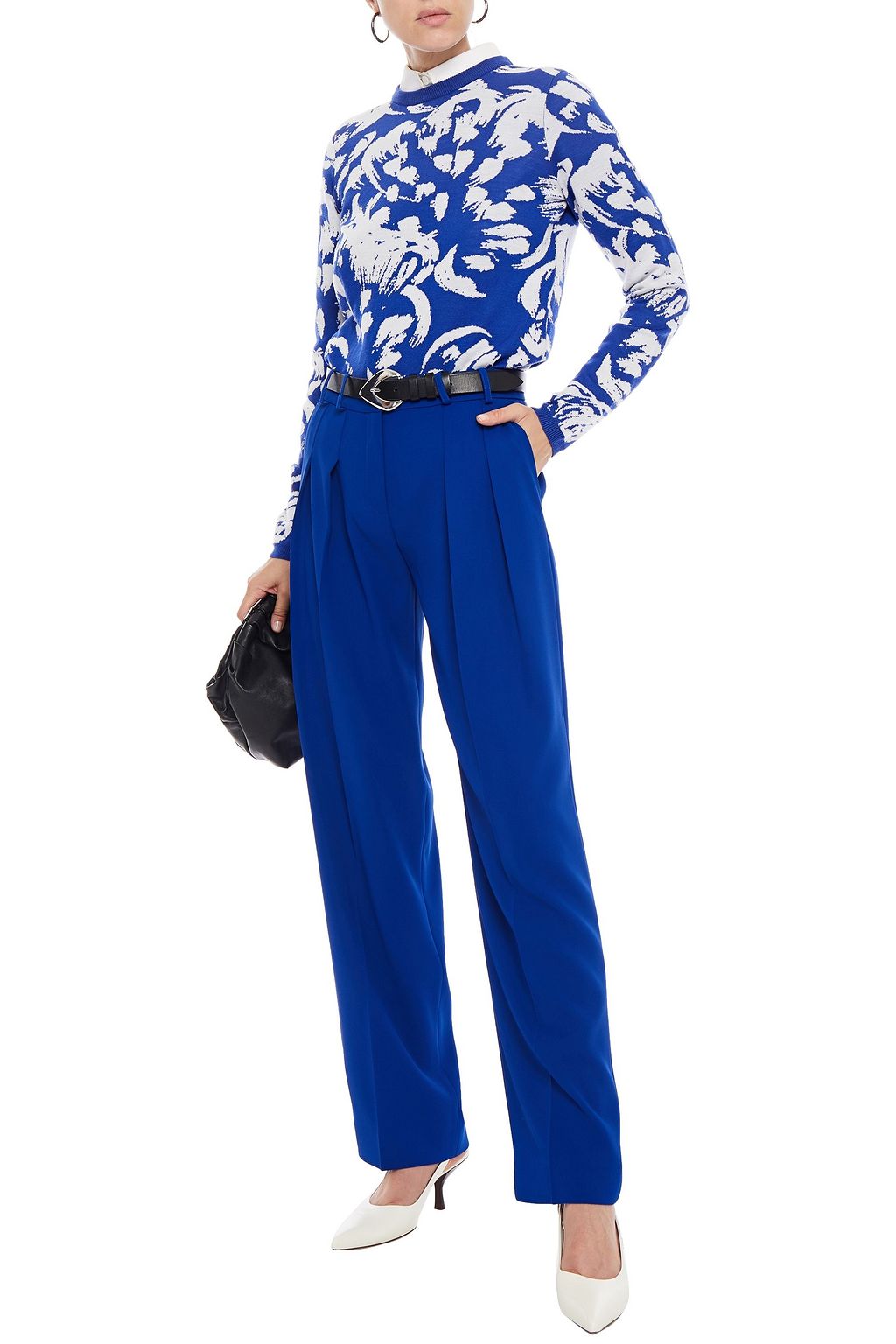 VICTORIA, VICTORIA BECKHAM Pleated crepe tapered pants