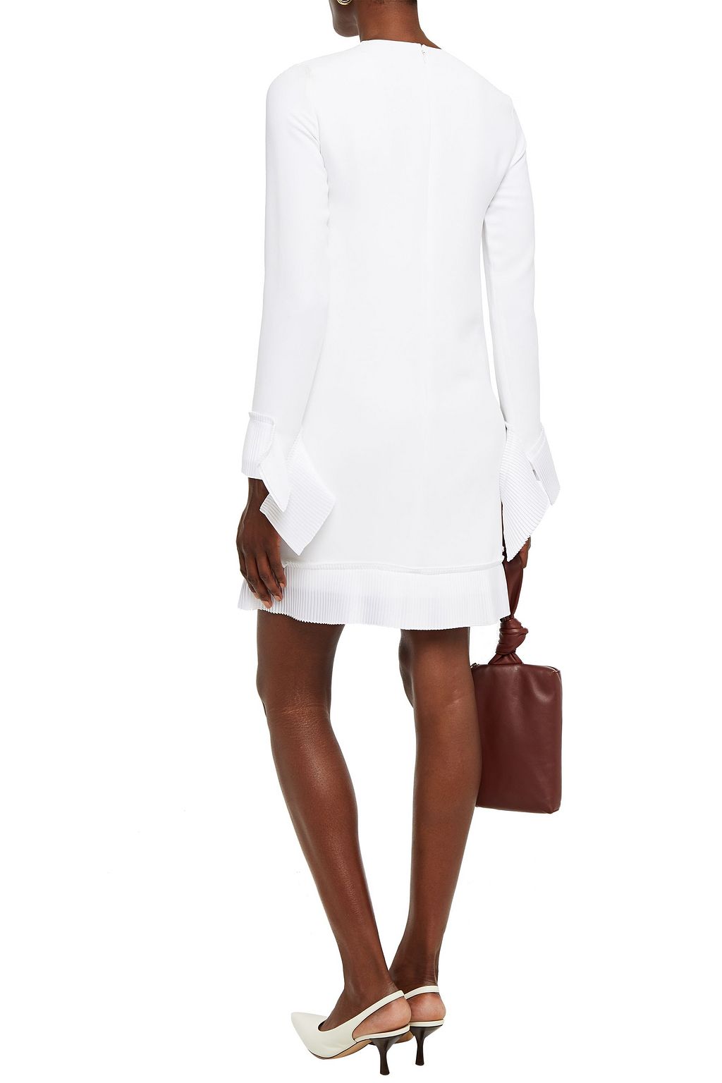 VICTORIA, VICTORIA BECKHAM Pleated cady mini dress