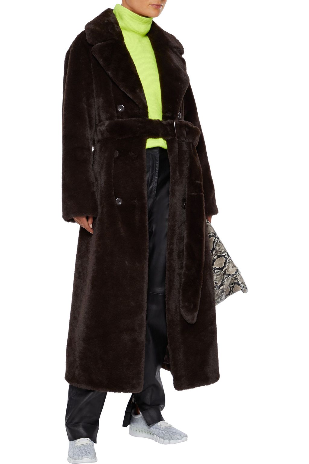 STAND STUDIO Faustine oversized double-breasted faux fur coat
