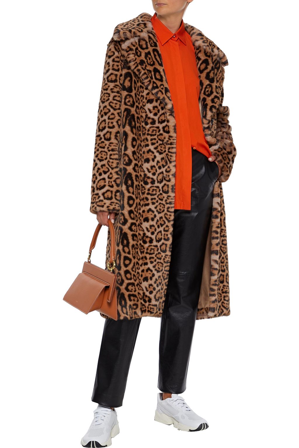STAND STUDIO Fanny leopard-print faux fur coat