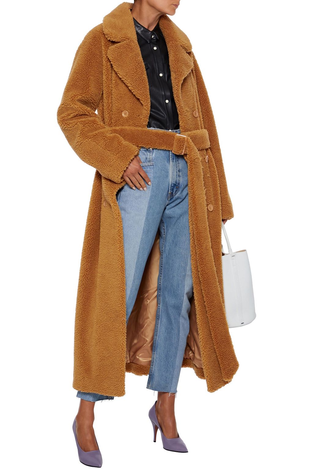 STAND STUDIO Faustine oversized double-breasted faux fur coat