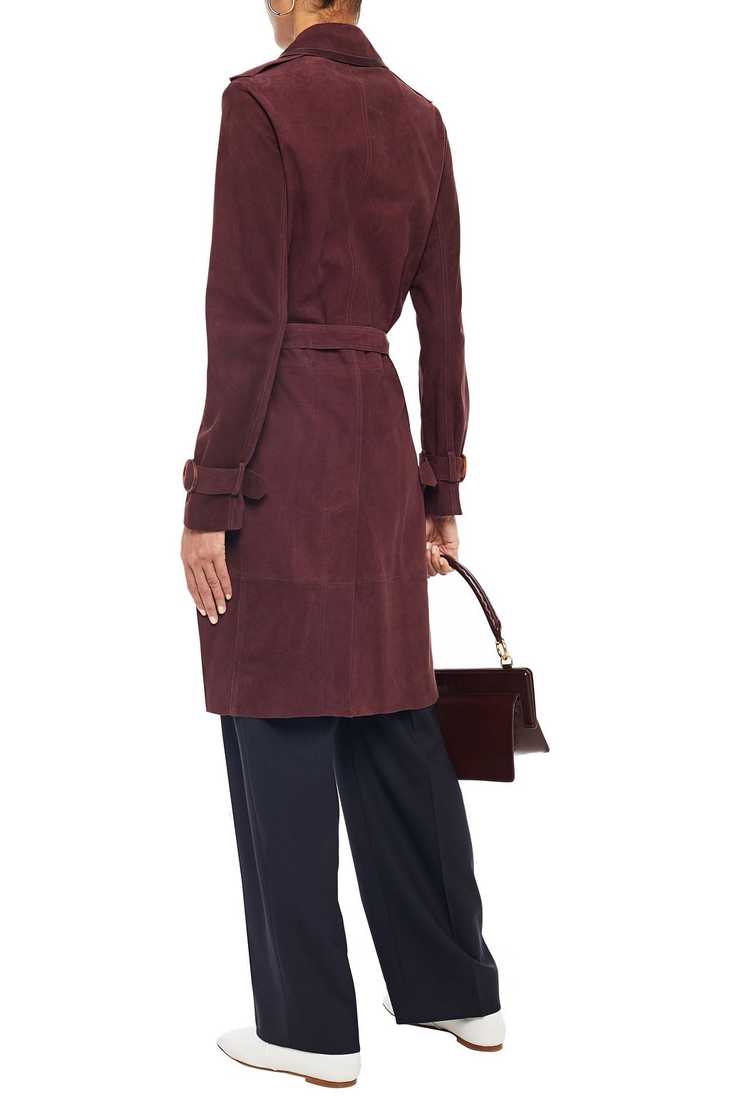 VICTORIA, VICTORIA BECKHAM Belted suede coat
