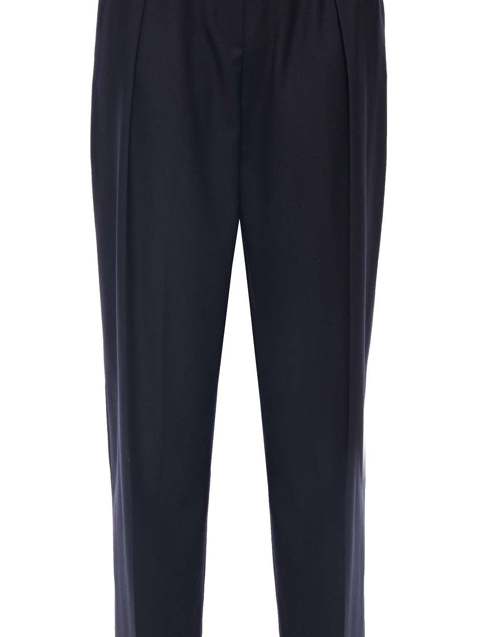 pleated twill tapered pants