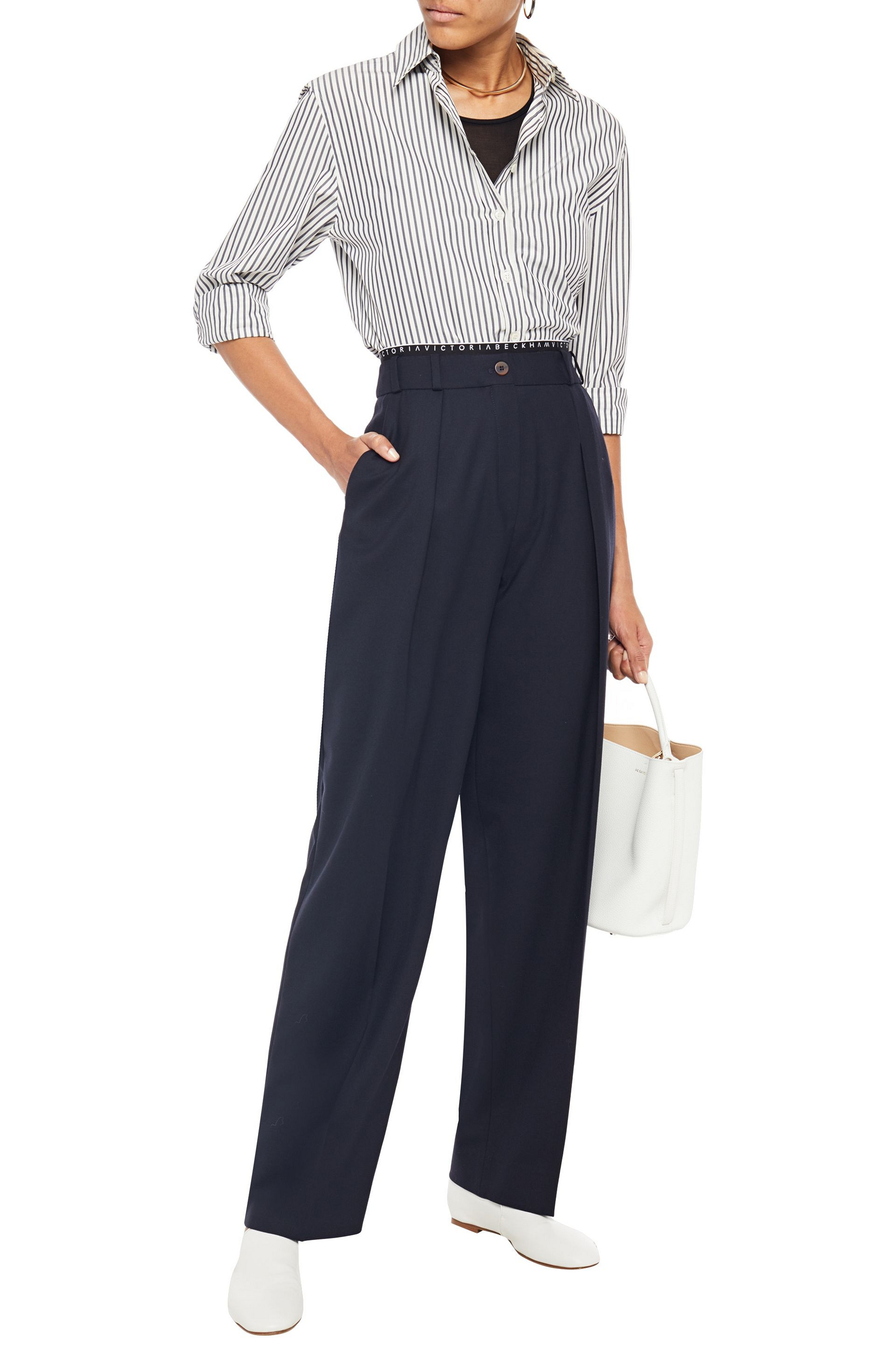 Victoria Victoria Beckham Pleated twill tapered pants