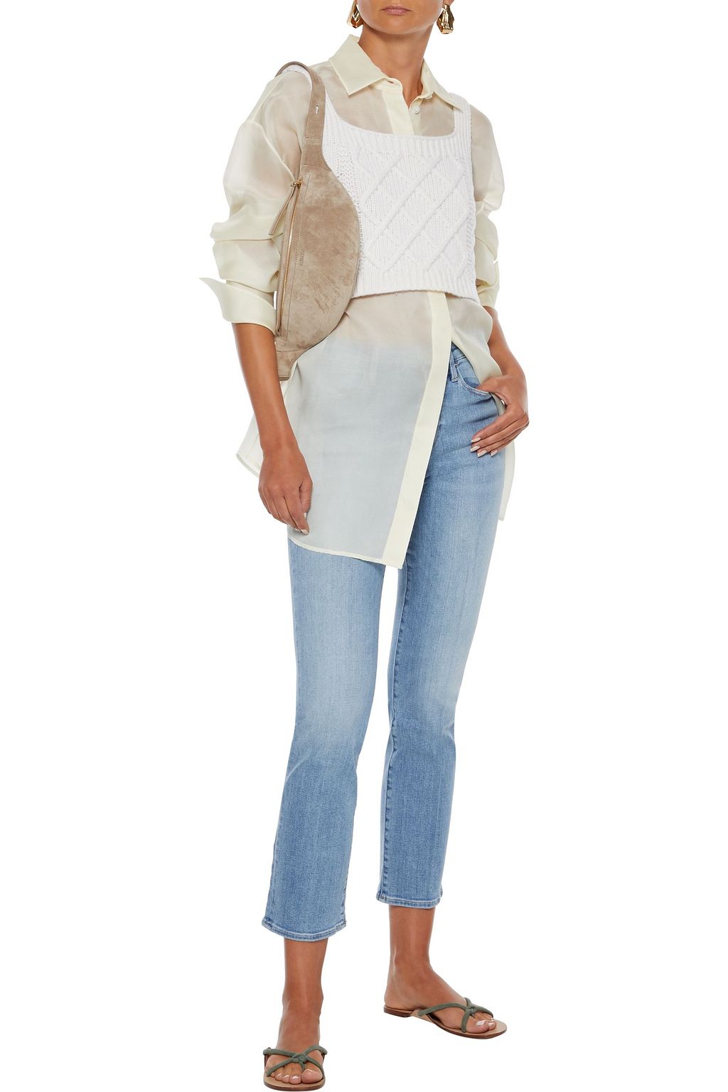 FRAME Le High Ankle Straight cropped mid-rise slim-leg jeans