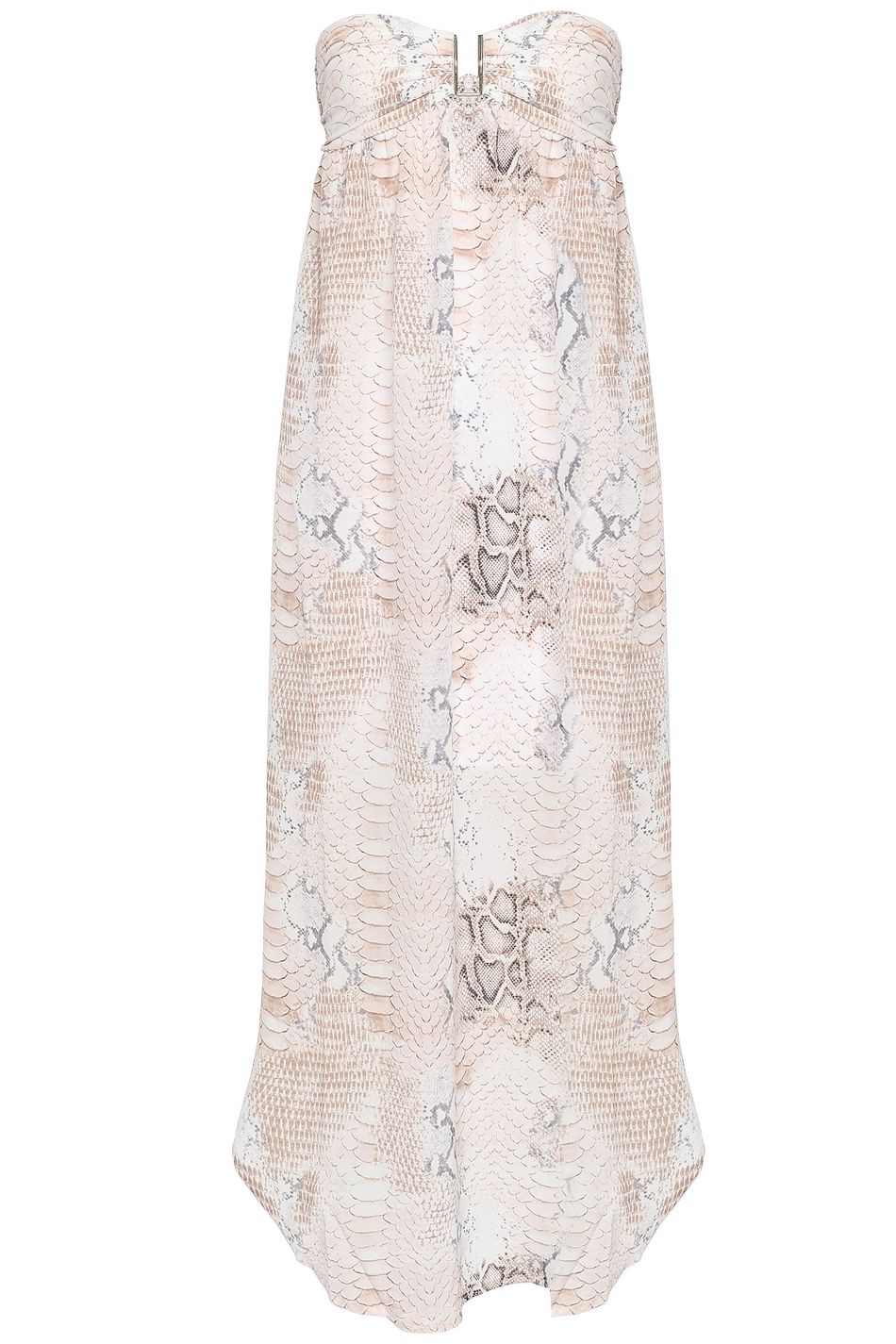 strapless snake print dress