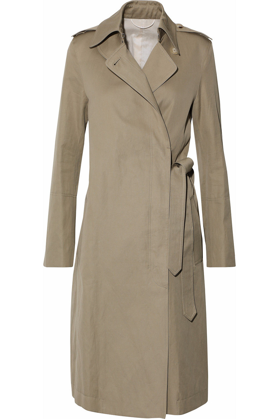 helmut lang - cotton and linen-blend gabardine trench coat - neutral - s