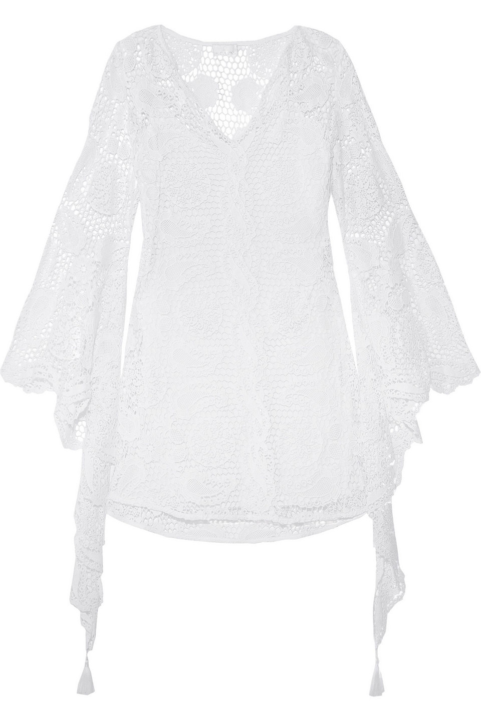 miguelina - shirley cotton crocheted lace mini dress - white - s
