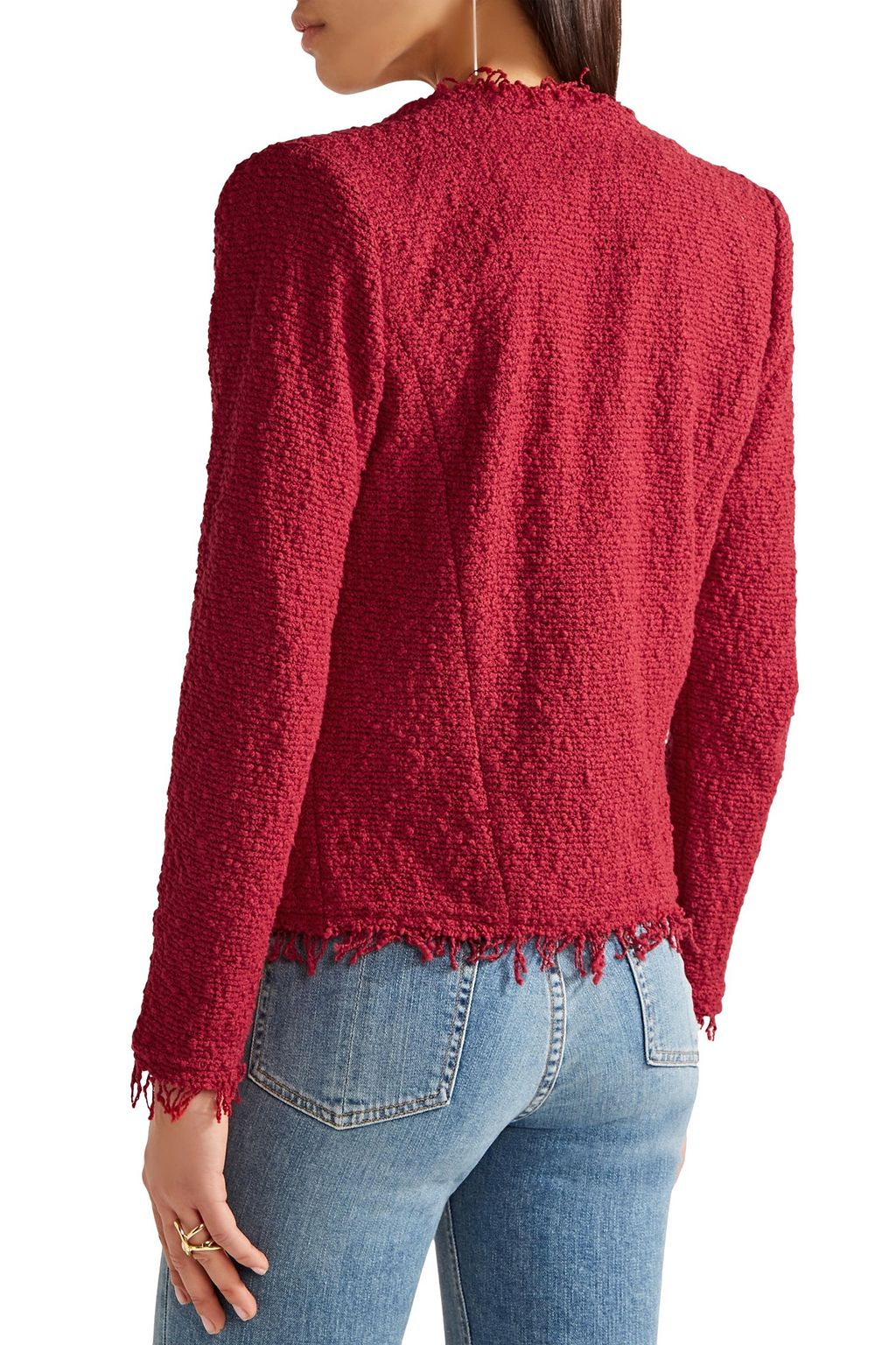 IRO Shavani frayed cotton-blend bouclé jacket