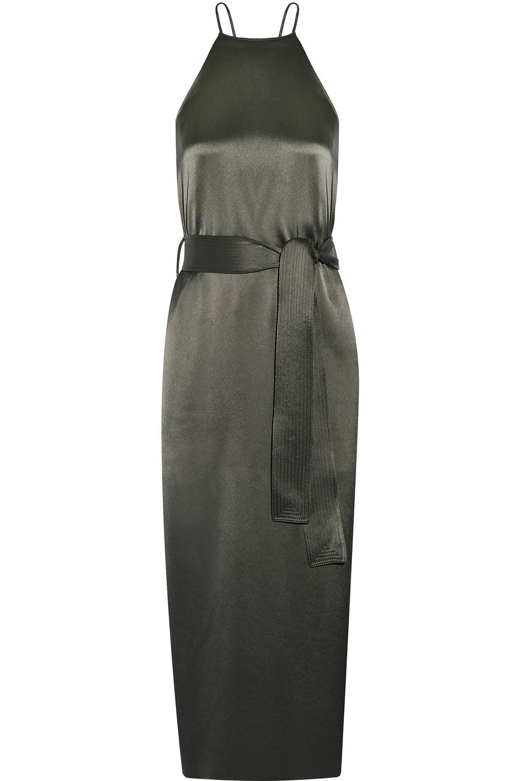 charcoal satin dress