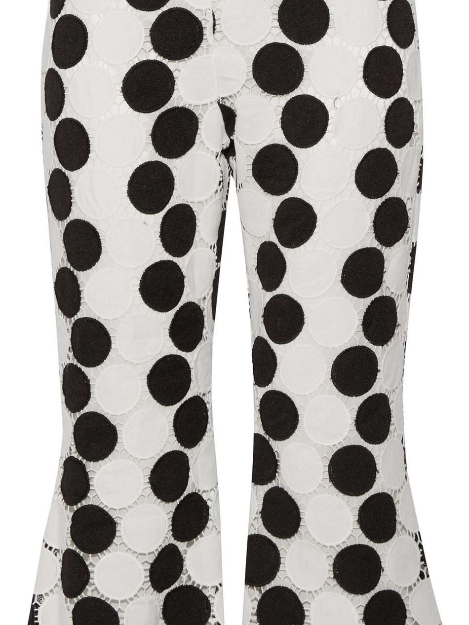 cropped guipure lace flared pants