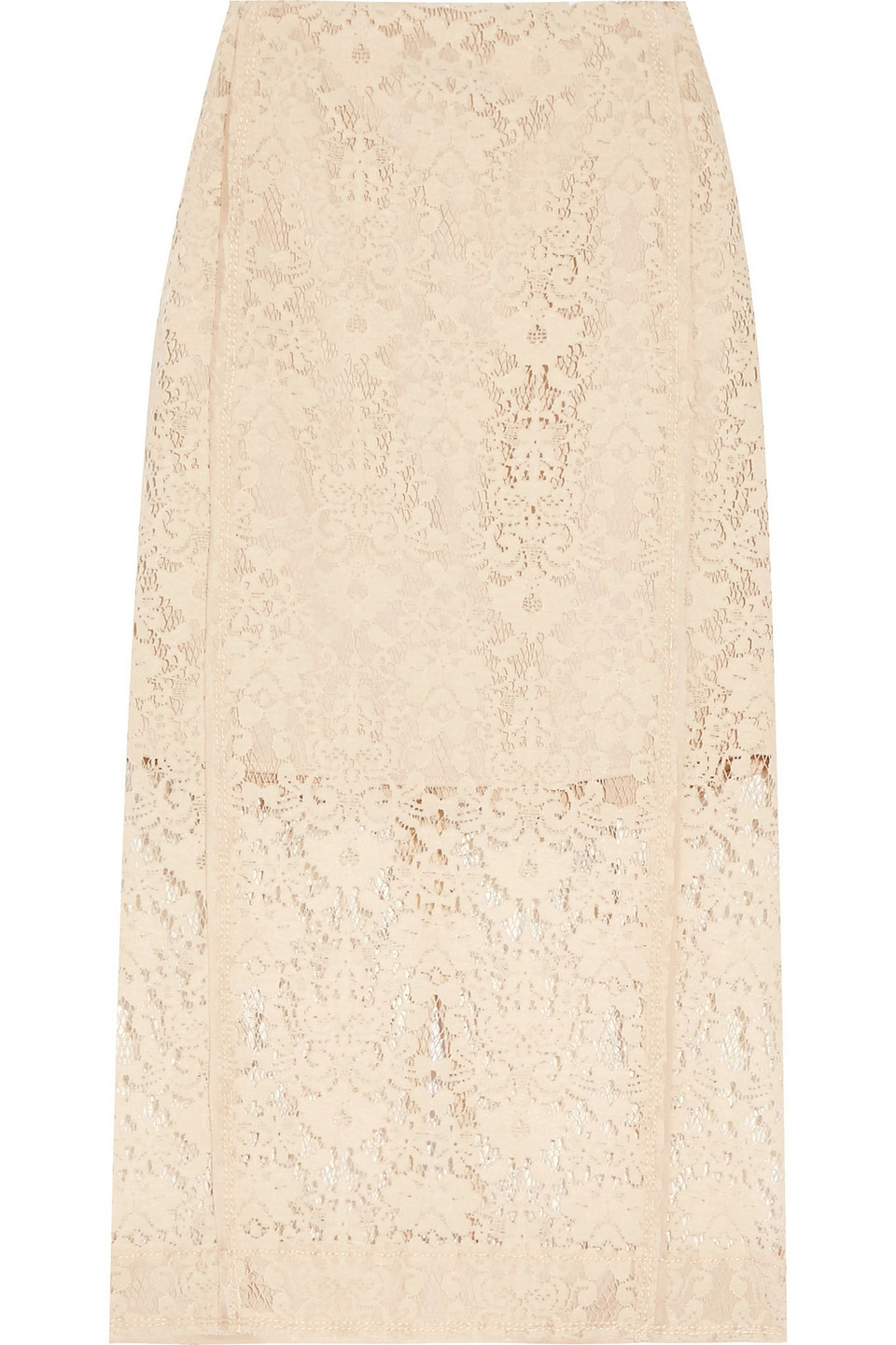 dkny - flocked lace pencil skirt - neutral - us 8