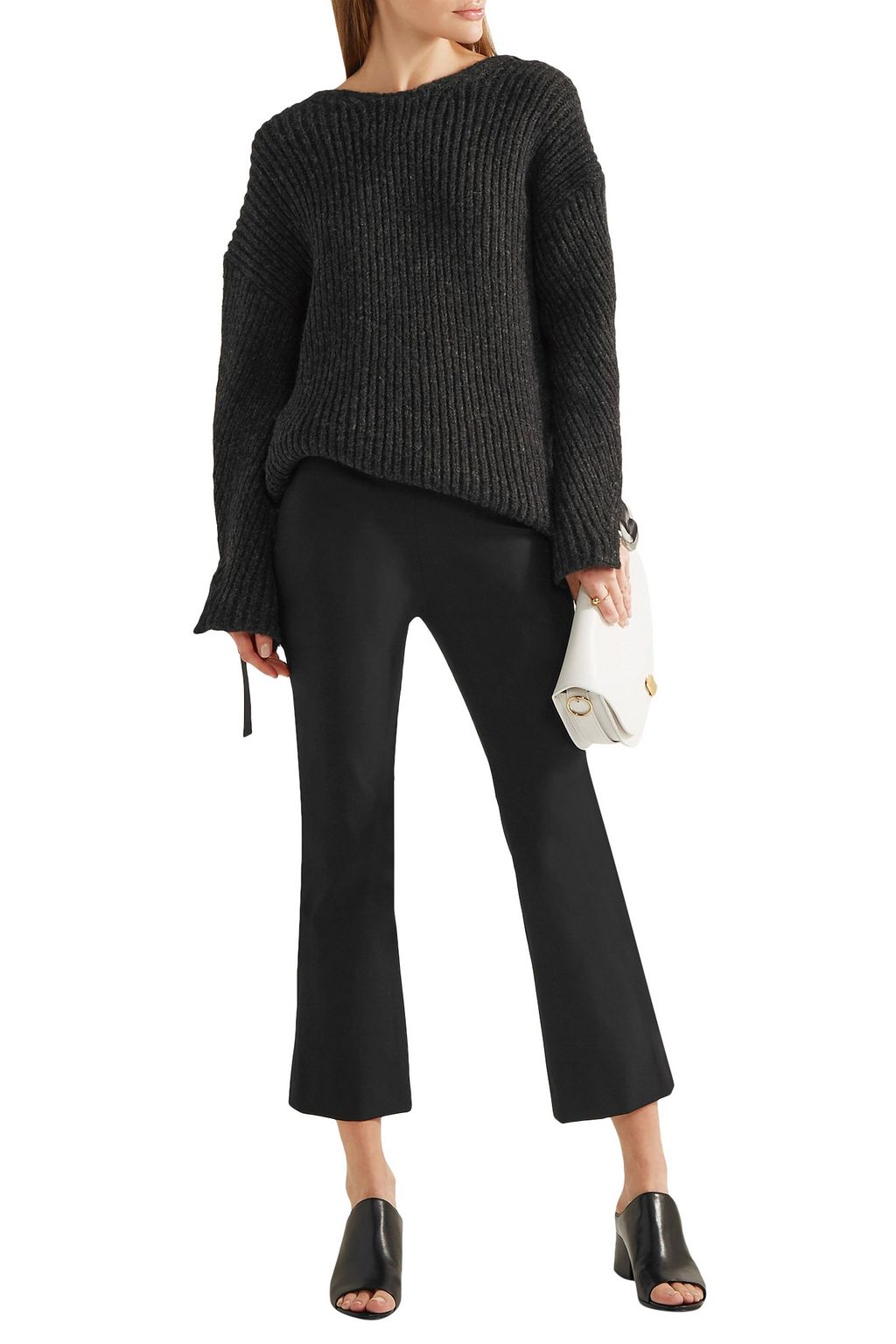 THEORY Erstina cropped stretch cotton-blend flared pants